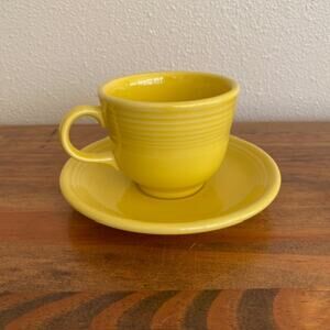 Fiesta Fiestaware Homer Laughlin China Yellow Teacup & Saucer
